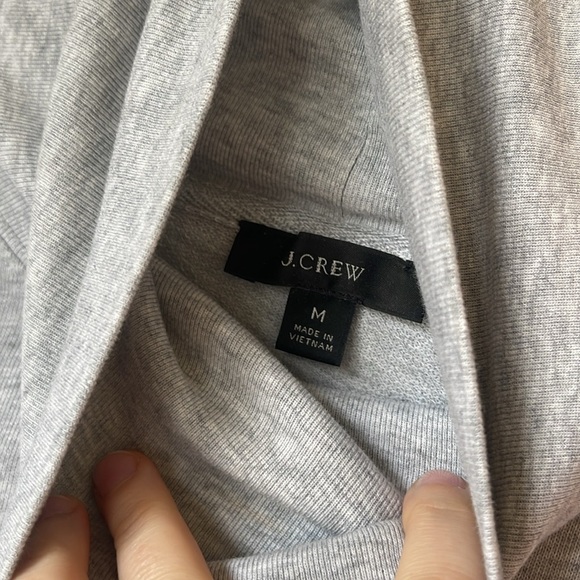 J. Crew Gray High-Neck Sweatshirt French Terry Lightweight Turtleneck Mock Neck - Picture 2 of 4